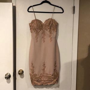 Light pink/nude fitted mini dress